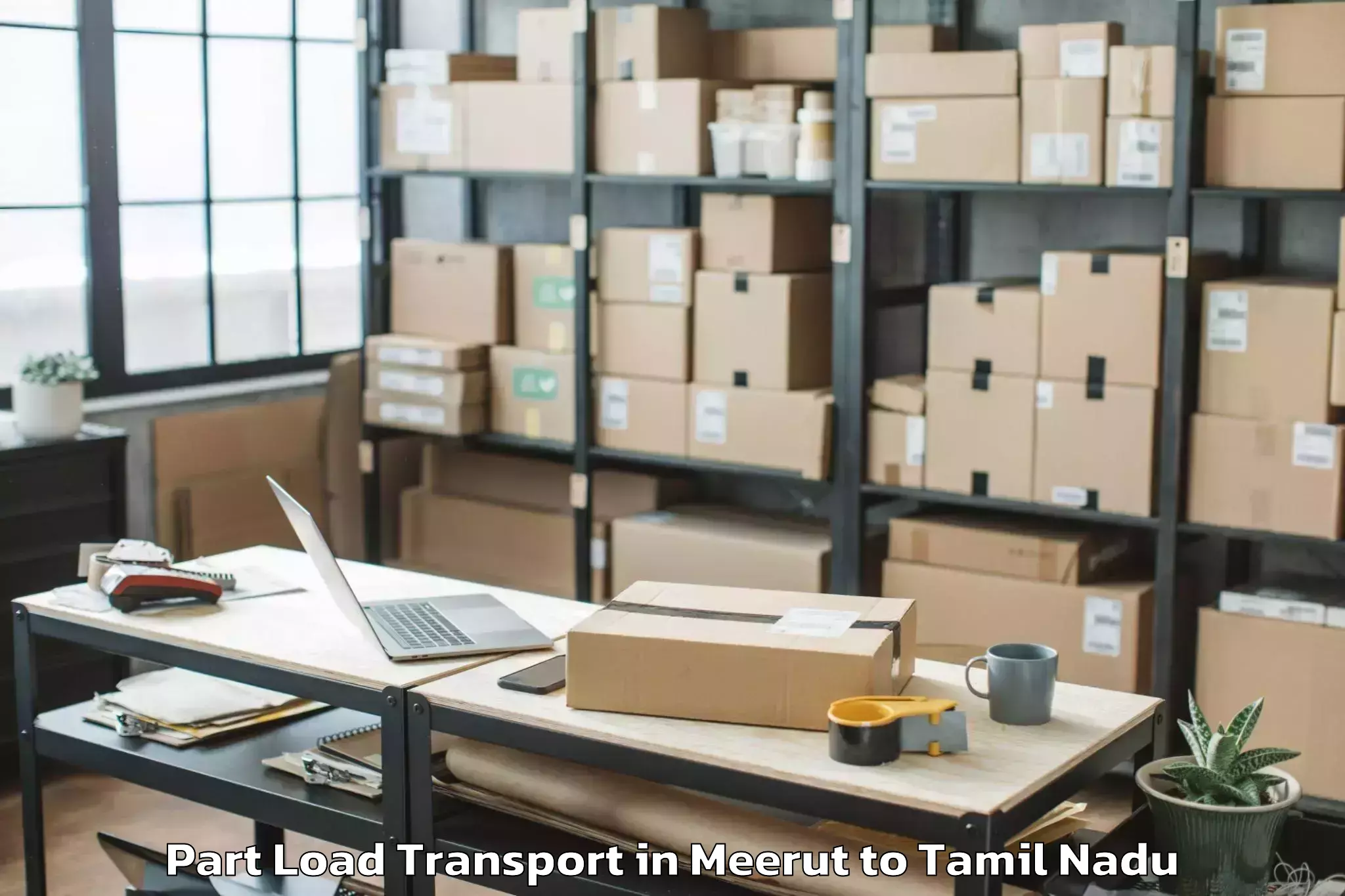 Professional Meerut to Perambalur Part Load Transport